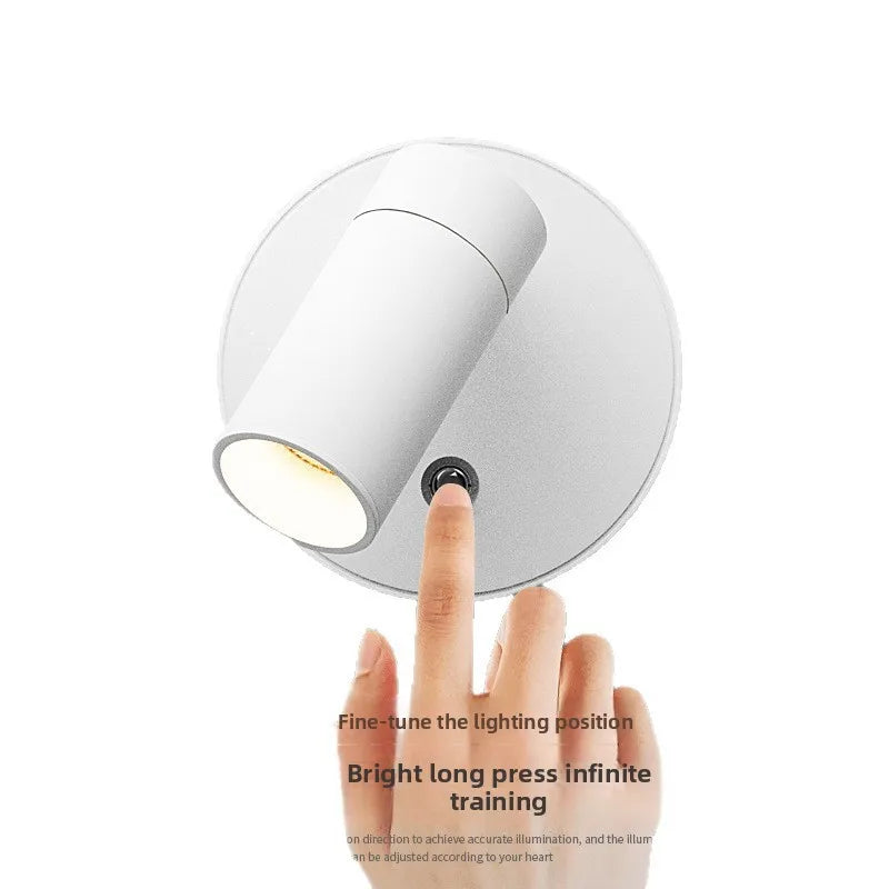 Indoor Magnetic Rechargeable Mini LED Spotlight Rotatable Touch Control USB Charging  Port Wall Lamp for Bedroom Plants Lighting