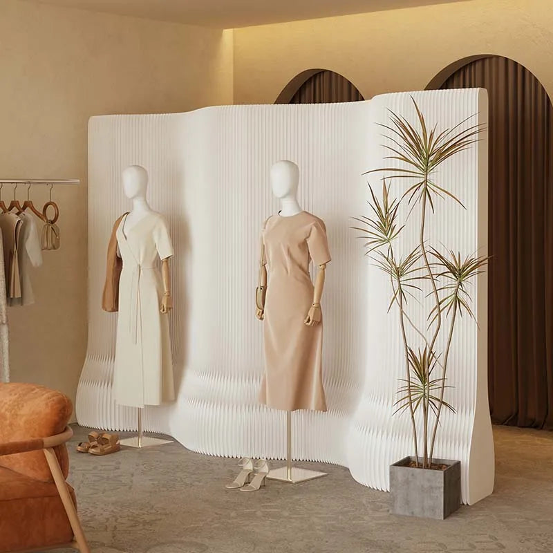 2023New Cloud Room Divider Folding Portable Wedding Display Shelf Against Wall Exhibition Store  Display Rack