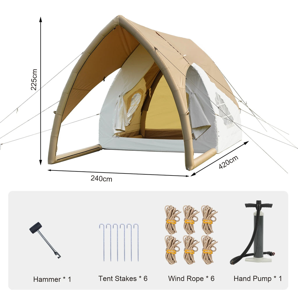 Waterproof air Tent Inflatable Camping Outdoor for 3-4 Person Glamping