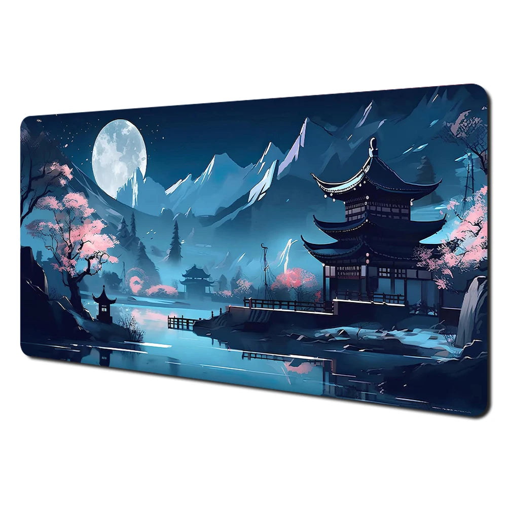 Red and Black Art Landscapes Large Mouse Pad Anti-Slip Durable Desk Mat Offices Accessories Keyboard Mouse Mat Tapis De Bureau
