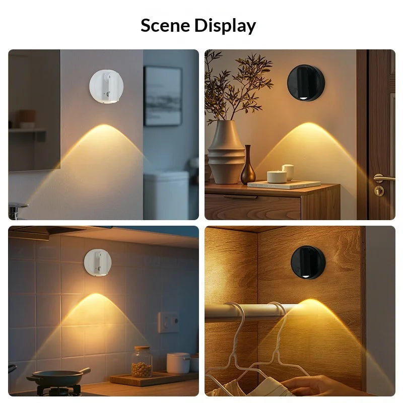 LED light magnetic USB Rechargeable Wall Light Spotlight Motion Sensor Led Reading Light With Touch Switch Dimmable Bedside Lamp
