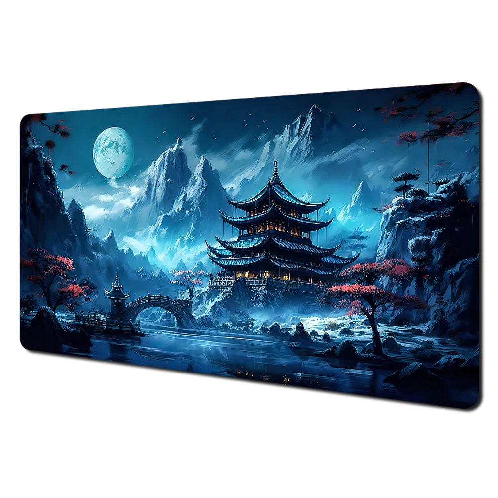 Red and Black Art Landscapes Large Mouse Pad Anti-Slip Durable Desk Mat Offices Accessories Keyboard Mouse Mat Tapis De Bureau