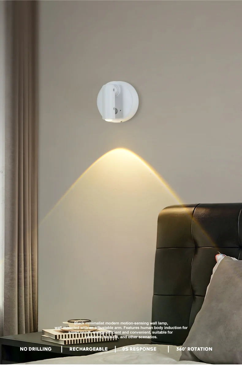 Wall Light LED light magnetic Spotlight Wireless USB Rechargeable No Punch Reading Light With Touch Switch Dimmable Bedside Lamp