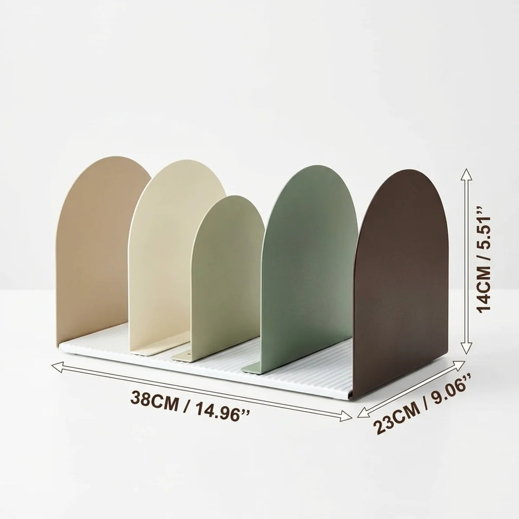 Metal Desktop Bookend,Anti-Slip Base & Smooth Rounded Edges,Matte Paint Finish,Sturdy Book Stopper for Home Office,Modern Design