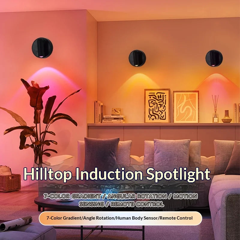 USB Rechargeable Wall Light LED light magnetic Spotlight Wireless No Punch Reading Light With Touch Switch Dimmable Bedside Lamp