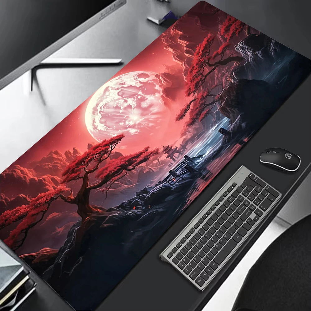 Sakura Scenery Mouse Pad Large Anti-Slip Rubber Gaming MousePad Durable Desk Pad Thick Seam Edge Suitable for Office and Gaming