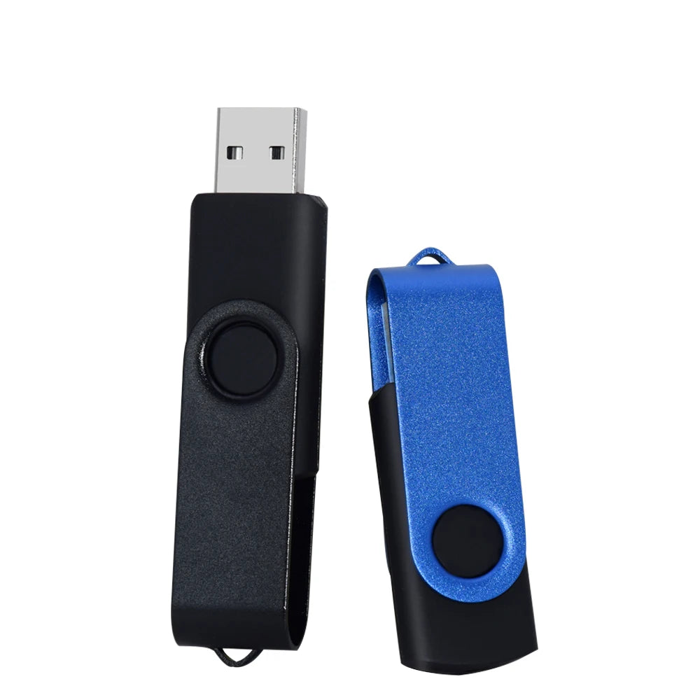 Fashion Rotatable USB 2.0 Flash Drive 128GB 64GB 32GB Colorful High Speed 16GB 8GB Memory Stick Waterproof Flash Disk PenDrive
