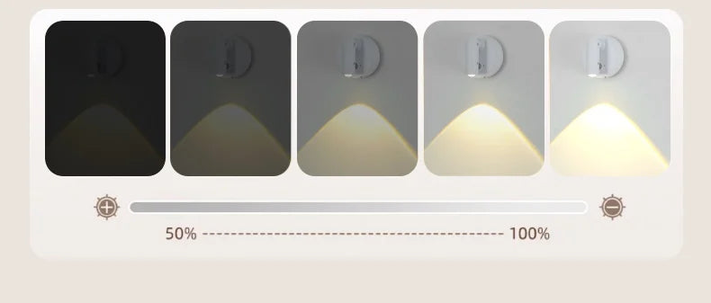 Wall Light LED light magnetic Spotlight Wireless USB Rechargeable No Punch Reading Light With Touch Switch Dimmable Bedside Lamp