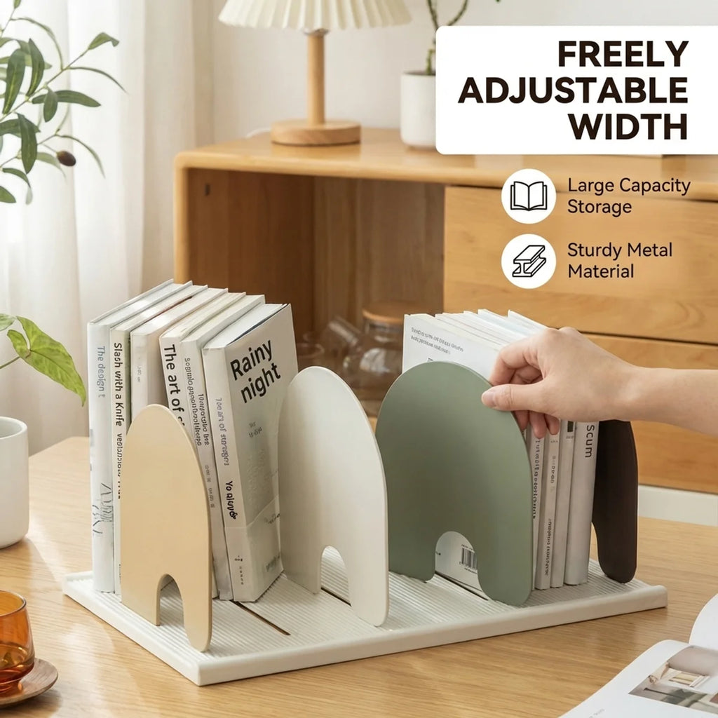 Metal Desktop Bookend,Anti-Slip Base & Smooth Rounded Edges,Matte Paint Finish,Sturdy Book Stopper for Home Office,Modern Design