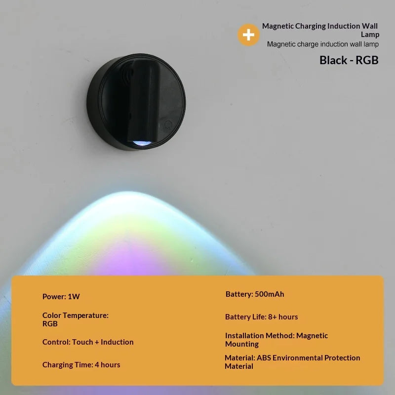 LED light magnetic USB Rechargeable Wall Light Spotlight Motion Sensor Led Reading Light With Touch Switch Dimmable Bedside Lamp