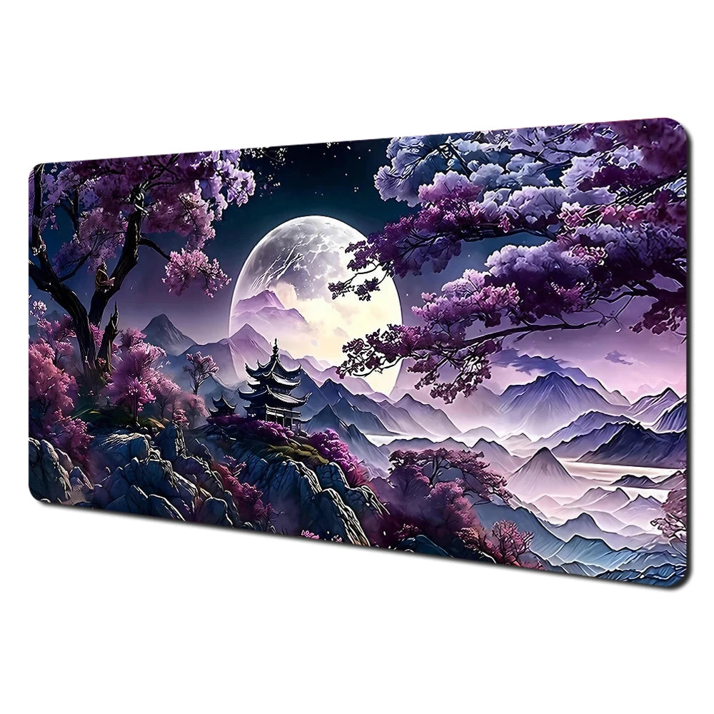 Red and Black Art Landscapes Large Mouse Pad Anti-Slip Durable Desk Mat Offices Accessories Keyboard Mouse Mat Tapis De Bureau