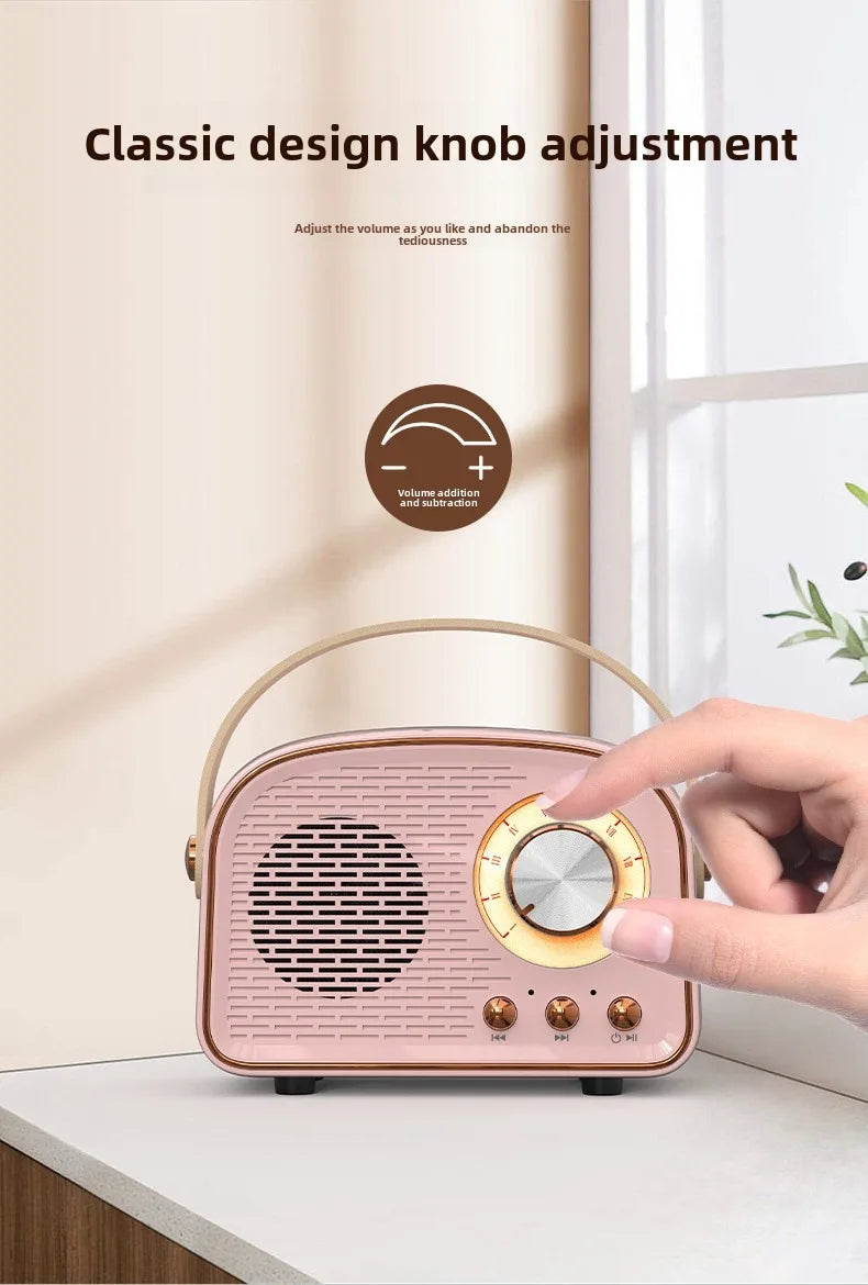 Retro Bluetooth-compatible Speaker Cute Mini Speaker with FM Radio Wireless Speaker with TWS Music Player Hifi Stereo TF USB