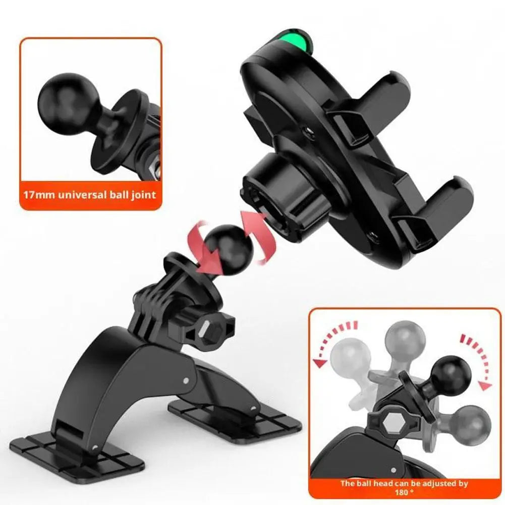 Car Phone Bracket Automobile Dashboard Curved Surface Adhesive Navigation Holder 17mm Ball Head Cellphone Support Accessories