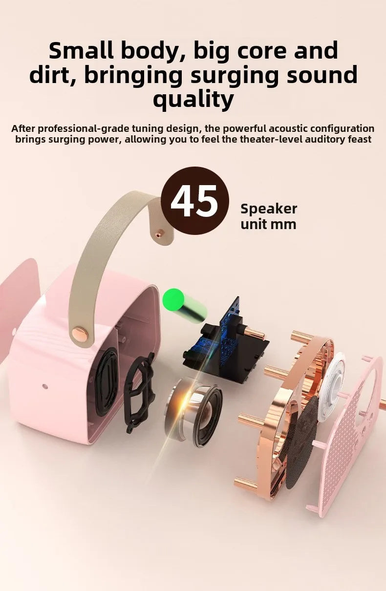Retro Bluetooth-compatible Speaker Cute Mini Speaker with FM Radio Wireless Speaker with TWS Music Player Hifi Stereo TF USB