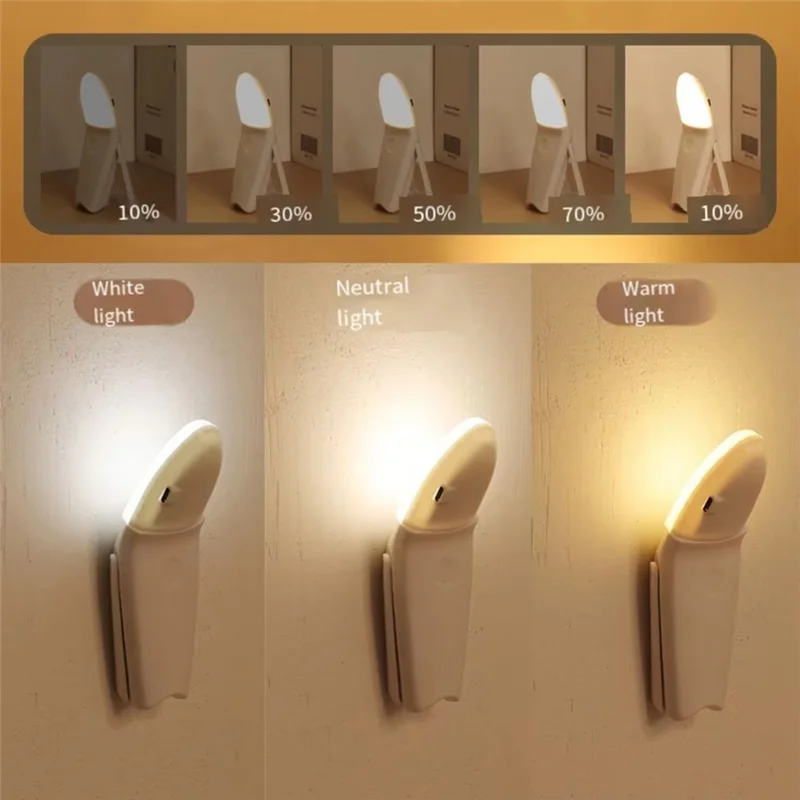ABMH-3-Color LED Night Light Wall-Mounted Lamp Withtouch Switch Forreading Andbedside Use