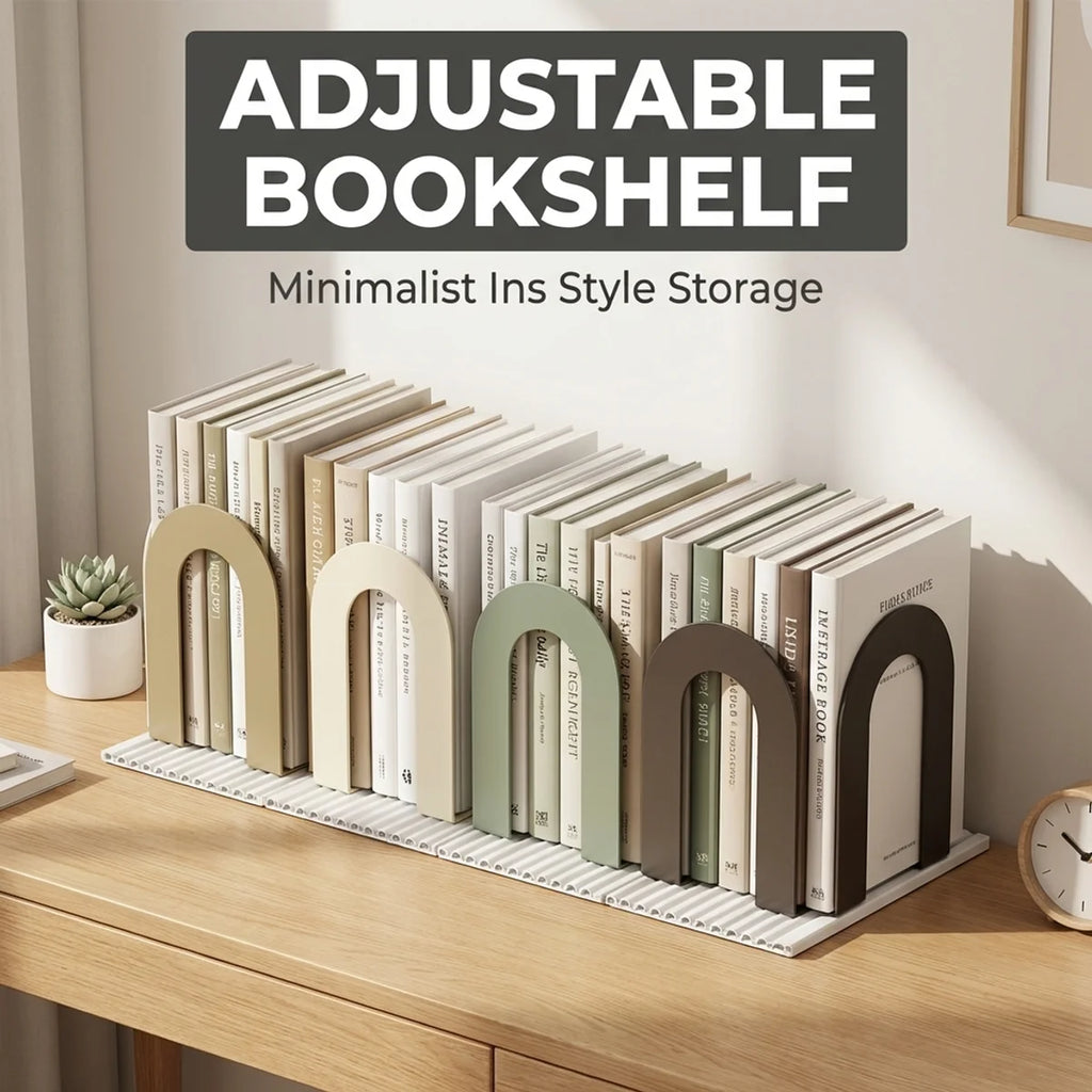 Metal Desktop Bookend,Anti-Slip Base & Smooth Rounded Edges,Matte Paint Finish,Sturdy Book Stopper for Home Office,Modern Design