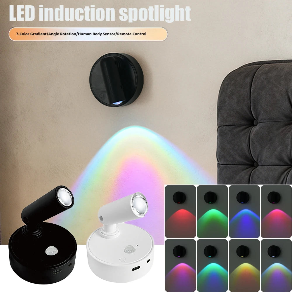 LED light magnetic USB Rechargeable Wall Light Spotlight Motion Sensor Led Reading Light With Touch Switch Dimmable Bedside Lamp