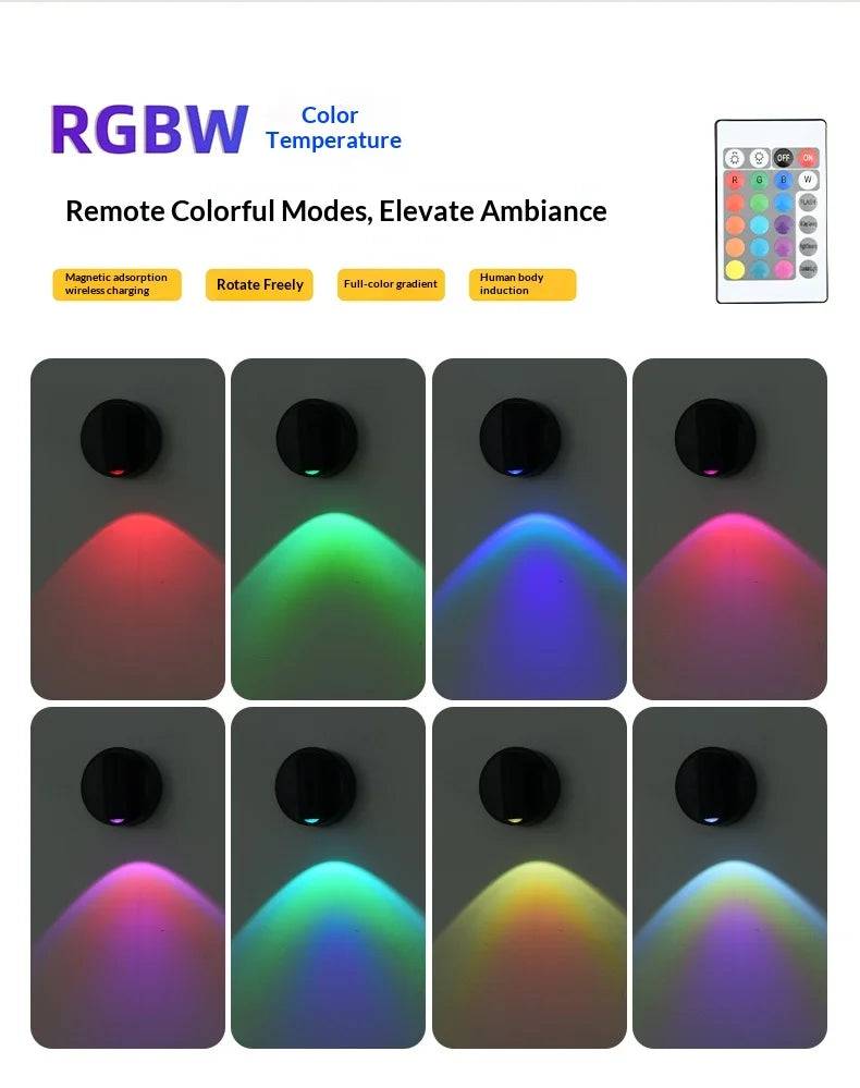 Wall Light LED light magnetic Spotlight Wireless USB Rechargeable No Punch Reading Light With Touch Switch Dimmable Bedside Lamp