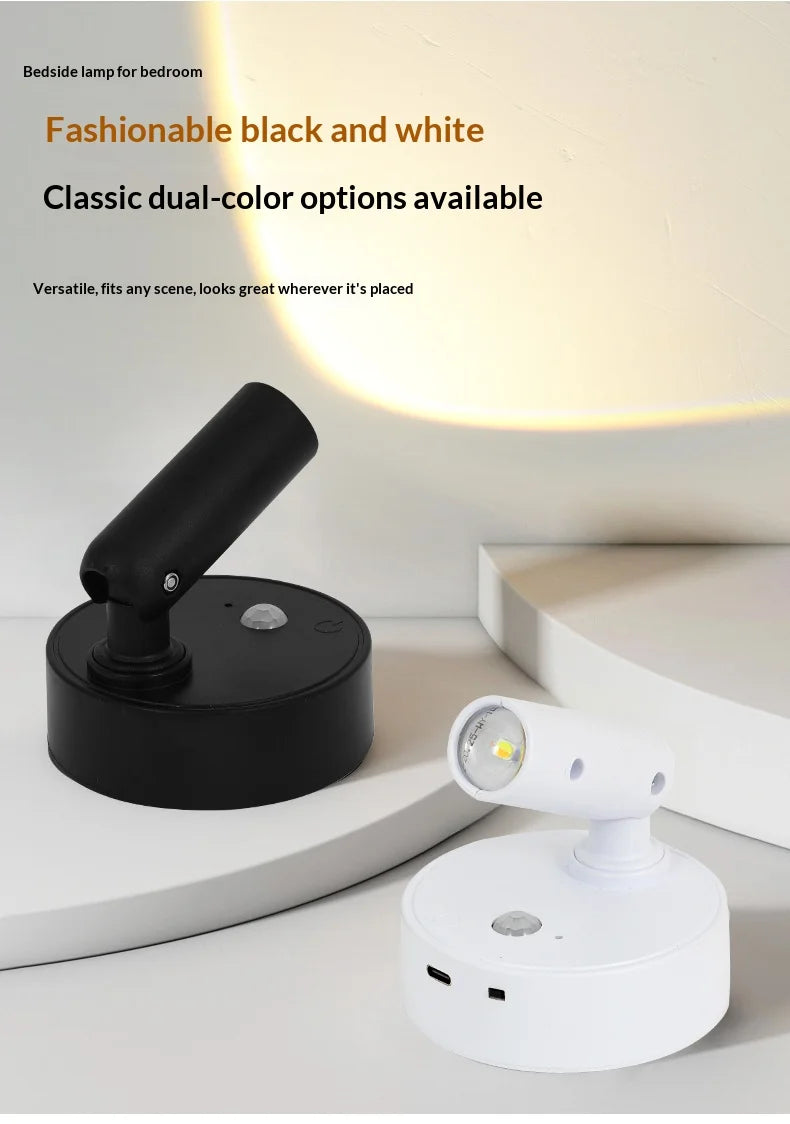 Wall Light LED light magnetic Spotlight Wireless USB Rechargeable No Punch Reading Light With Touch Switch Dimmable Bedside Lamp