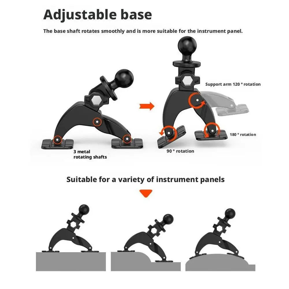 Car Phone Bracket Automobile Dashboard Curved Surface Adhesive Navigation Holder 17mm Ball Head Cellphone Support Accessories