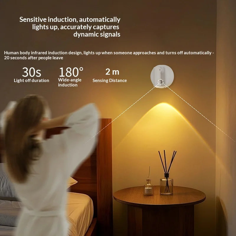 LED light magnetic USB Rechargeable Wall Light Spotlight Motion Sensor Led Reading Light With Touch Switch Dimmable Bedside Lamp