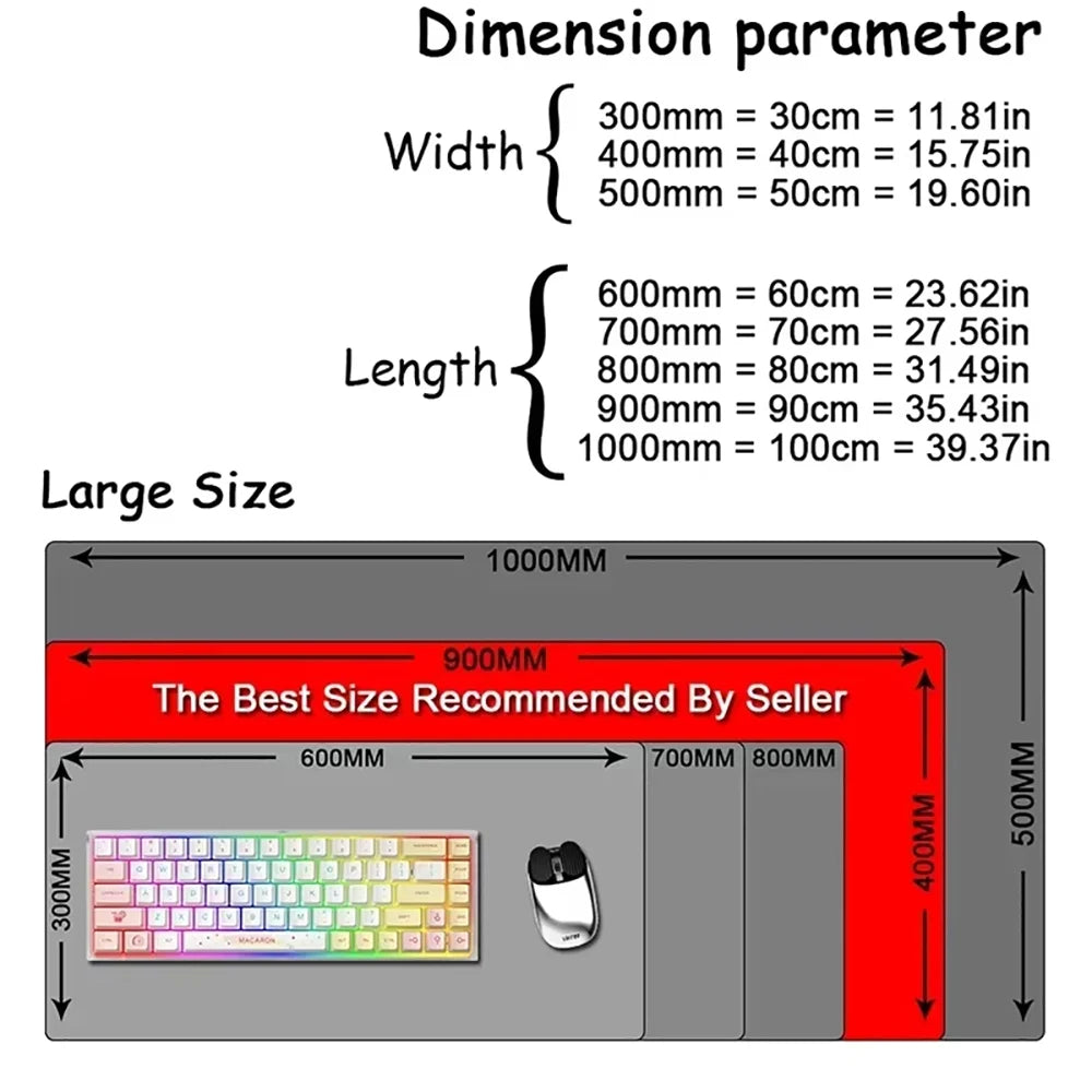 Red and Black Art Landscapes Large Mouse Pad Anti-Slip Durable Desk Mat Offices Accessories Keyboard Mouse Mat Tapis De Bureau